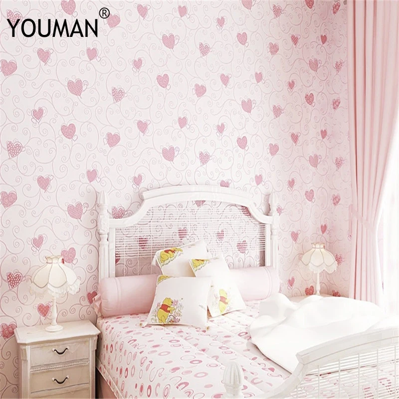 

Wallpapers YOUMAN Non-woven Cartoon Self-Adhesive Wallpaper Roll Warm And Lovely Love Home Decoration For Living Room Bedroom
