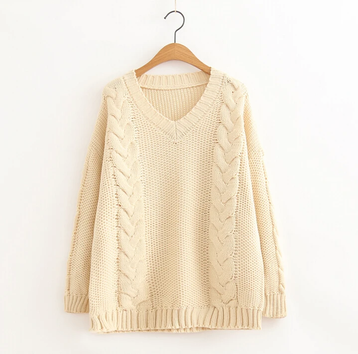 Autumn Winter New Connection Japanese Mori Girl Sweaters Sweet Girls V-Neck All-Match Pullover Preppy Style | Женская одежда