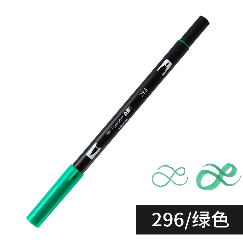 296 ABT Tombow, двойная кисть, художественные маркеры, акварельные маркеры, 96 цветов, мягкая ручка для рукописного письма, профессиональные ручки для рисования - Цвет: 296