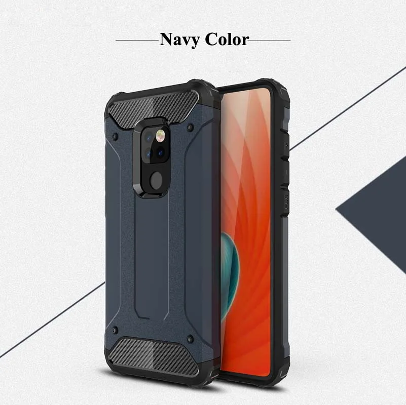 Армированный чехол для huawei Коврики 20 Lite 30 9 10 Pro Nova 5i 3i 3E 4 4E 5/5 T 20X Силиконовый противоударный резиновый Жесткий задний Чехол бант - Цвет: Navy Color
