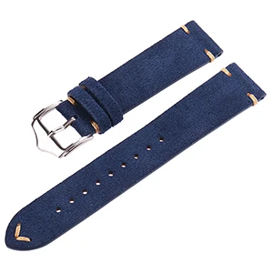 Dark blue BEAFIRY ремешок для часов из натуральной кожи 18 мм, 20 мм, 22 мм, темно-коричневый темно-синий светильник, коричневый серый замшевый кожаный ремешок для часов - Цвет ремешка: Dark blue