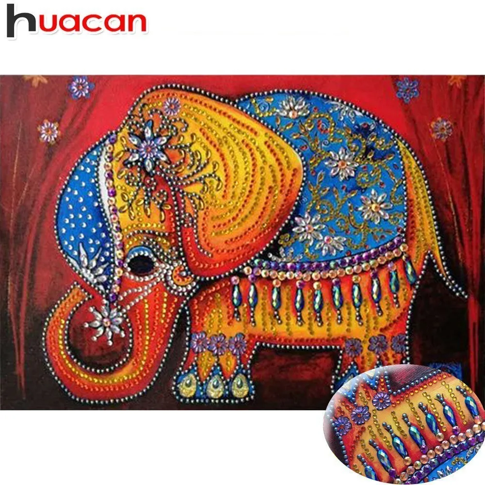 Huacan Алмазная картина особой формы слон DIY картинка с животными для вышивки со