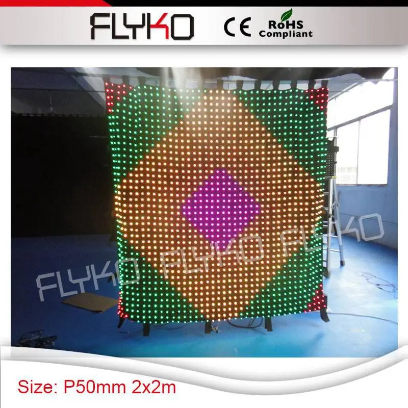 P50mm free shipping good definition flexible indoor high quality led best selling video stage curtain 7ft x wedding concert | Лампы и