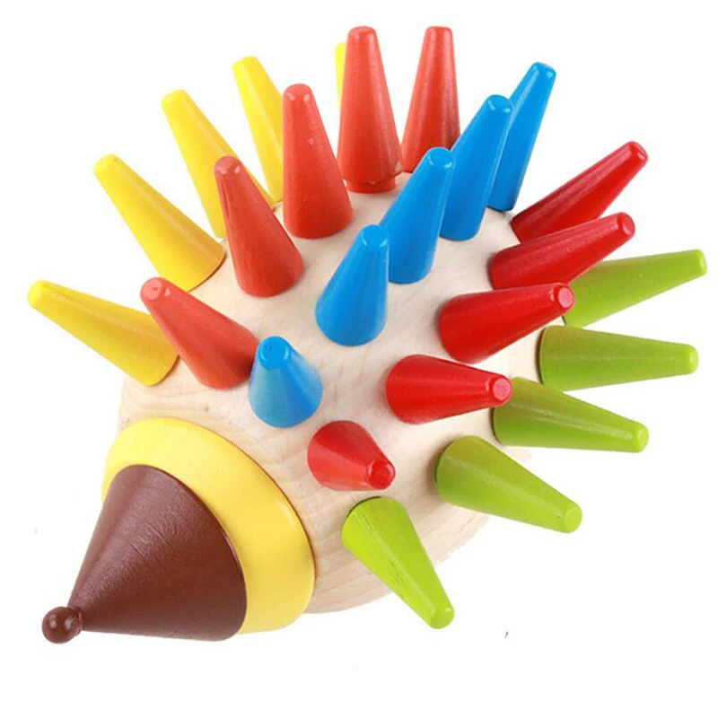 

DIY magnetic colorful Hedgehog knocked toys wooden building blocks children early childhood education Toys