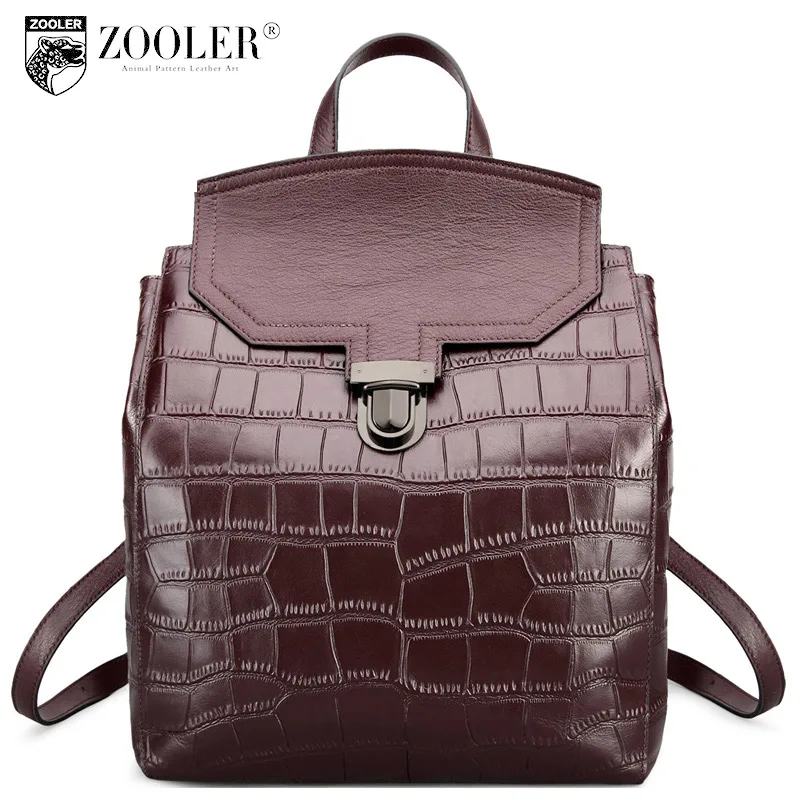 ZOOLER Новая Натуральная Кожа Рюкзак Для Женщин Аллигатор Pattern Баян Сирт Canta Пряжка