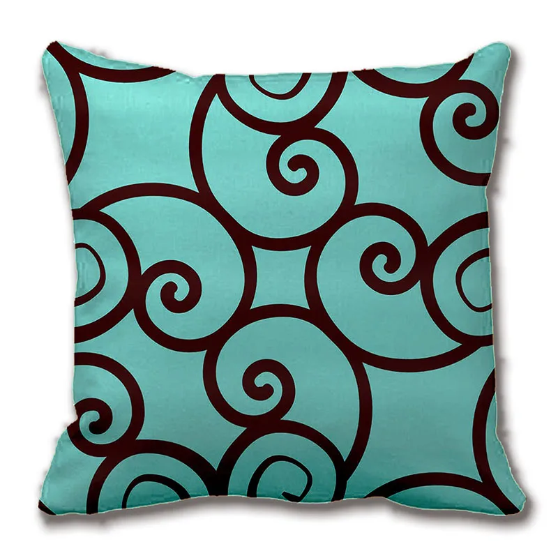 Шикарный современный оранжевый темно-синий икат племенной узор Наволочка