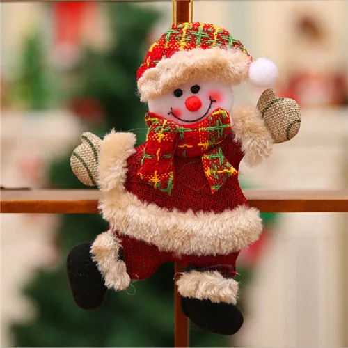 snowman Счастливого Рождества орнамент «Подарок на Рождество» Санта Клаус Снеговик Дерево Игрушка Кукла подвесные украшения для дома - Цвет: snowman