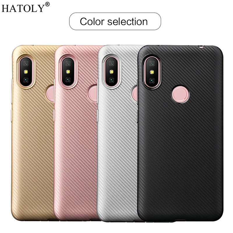 Чехол HATOLY для Xiaomi Redmi Note 6 Pro Ультратонкий Мягкий ТПУ чехол из углеродного волокна