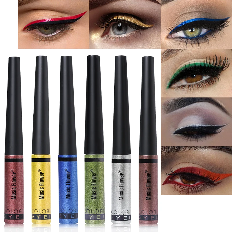Музыкальная подводка для глаз блестящая жидкая водостойкая долговечная макияж