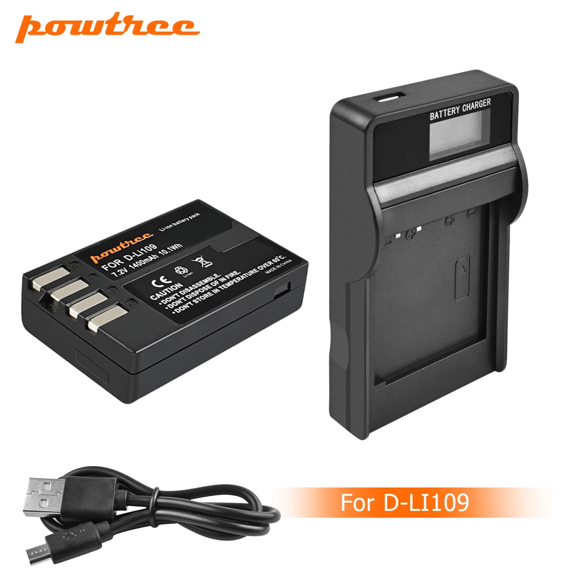 1 Pack Battery Powtree D Li109 DLi109 D-Li109 Батарея+ ЖК-дисплей Зарядное устройство для Pentax K-70 K70 K-50 K50 K-30 K30 K-S1 KS1 K-S2 KS2 Крос металличесые наклейки Kr L10 - Цвет: 1 Pack Battery