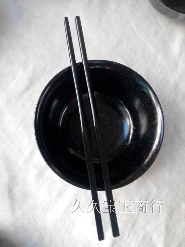 

Chinese Natural Genuine Black Jade Wanyu black beryl health chopsticks spoon tableware jade