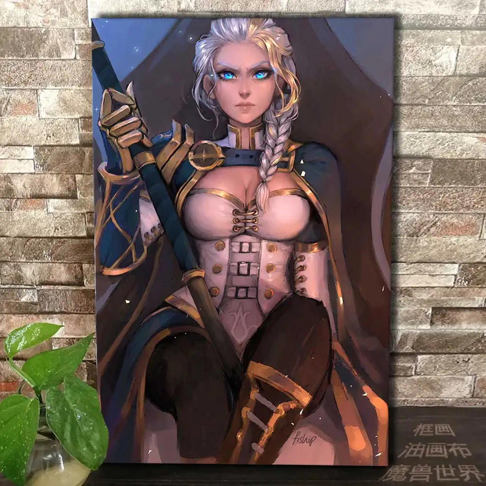 3 World of Warcrafts декоративная живопись рамка постеры Холст Картина Настенная живопись для домашнего декора Sylvanas Windrunner Jaina - Цвет: 3