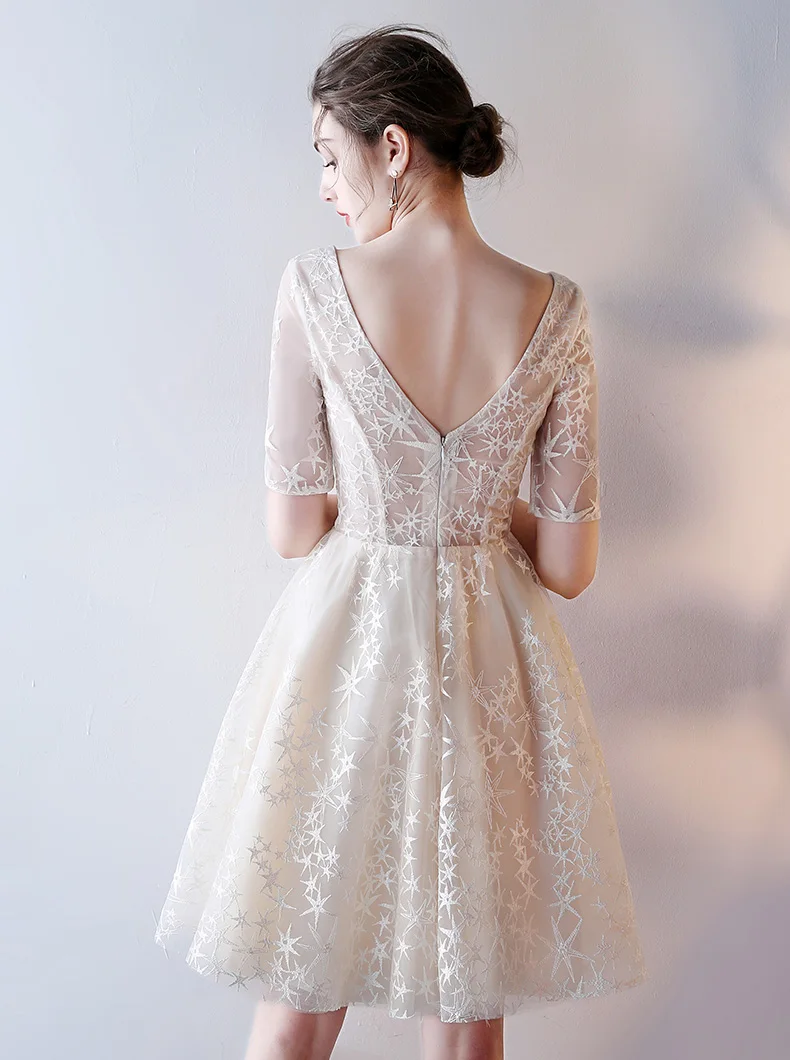 Женское вечернее платье кружевное с треугольным вырезом и цветочной вышивкой|robe