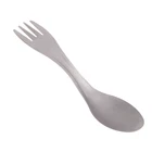 Сверхлегкая титановая серебряная ложка 2 в 1, вилка Spork, посуда для кемпинга, пикника