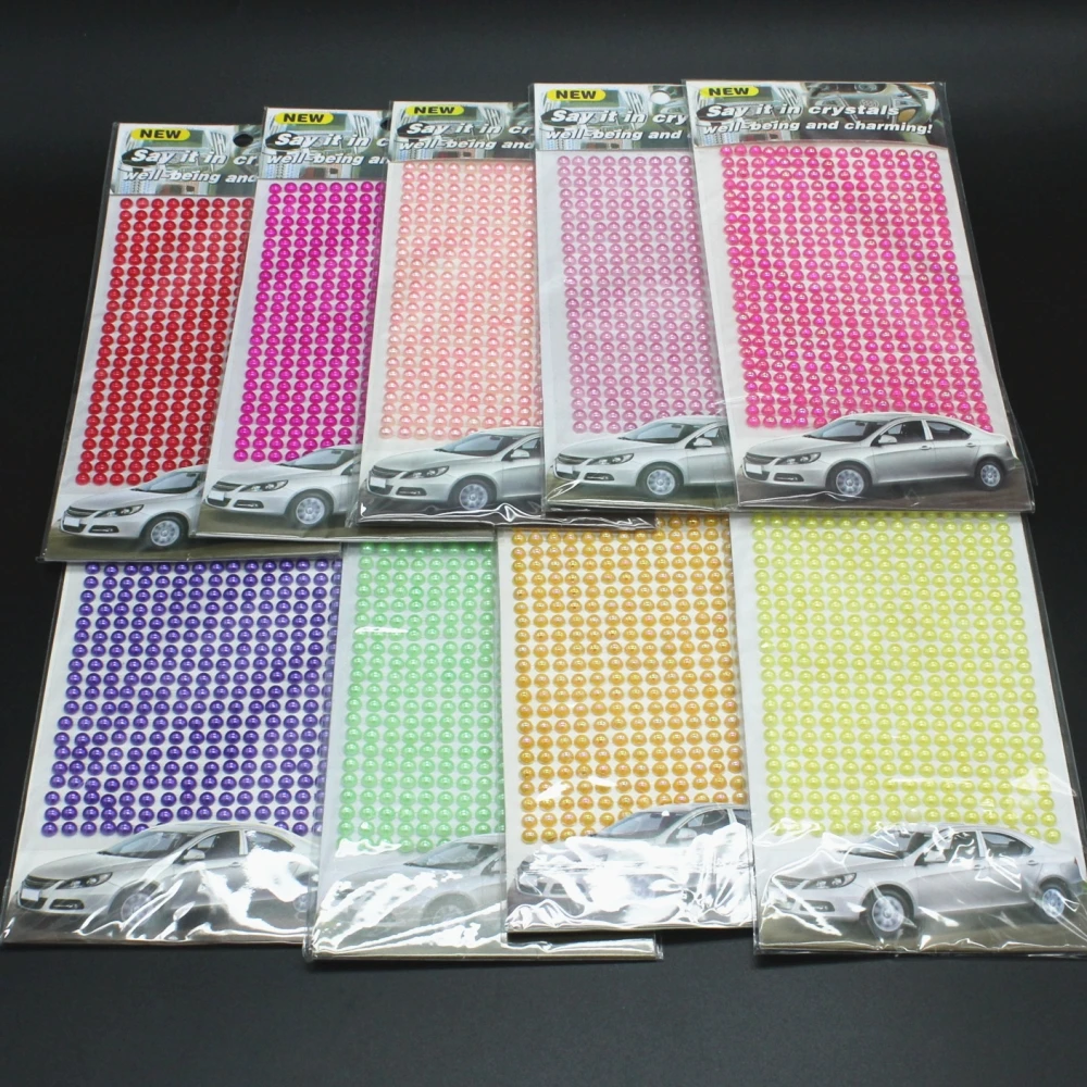 2 листа 5 мм Разноцветные Акриловые перламутровые хрустальные декоративные 3D