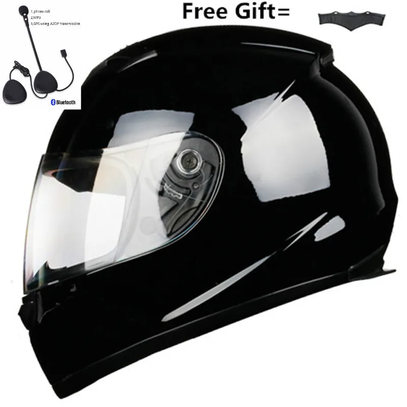 BTclear visor gloss Мотоциклетный Bluetooth умный шлем мотоциклетный интегральный/анфас встроенный переговорное устройство Поддержка apple и Android - Цвет: BTclear visor gloss