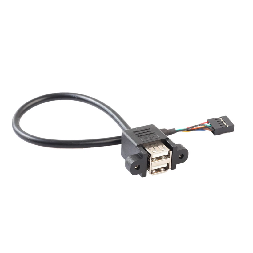 Stackable Dual USB 2.0 A Female To Motherboard 9 Pin Header Cable Futural Digital Drop Shipping J10T|header cable|usb 2.0usb a |