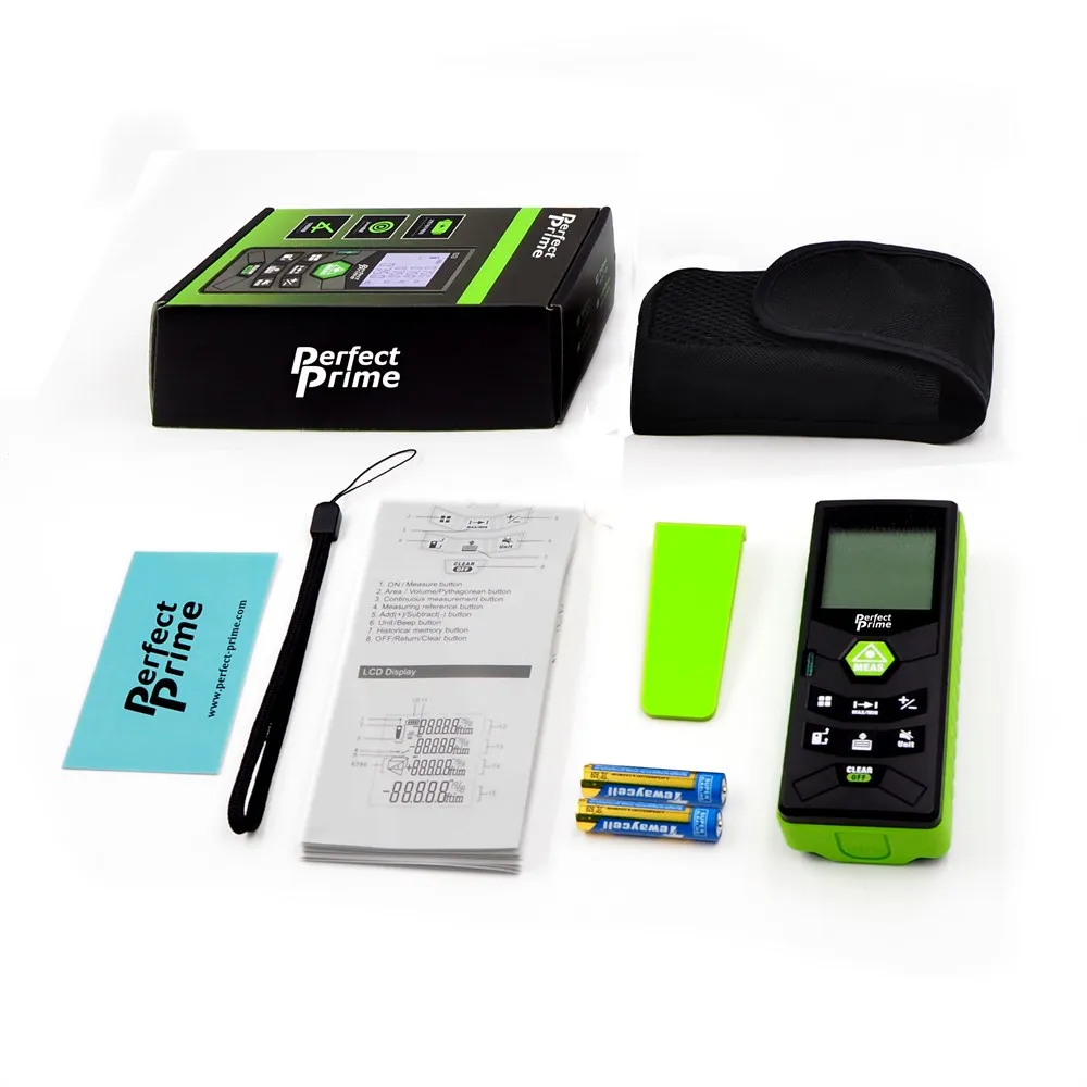 PerfectPrime RF0350 ручной лазерный дальномер цифровой измерительный прибор с зажимом |