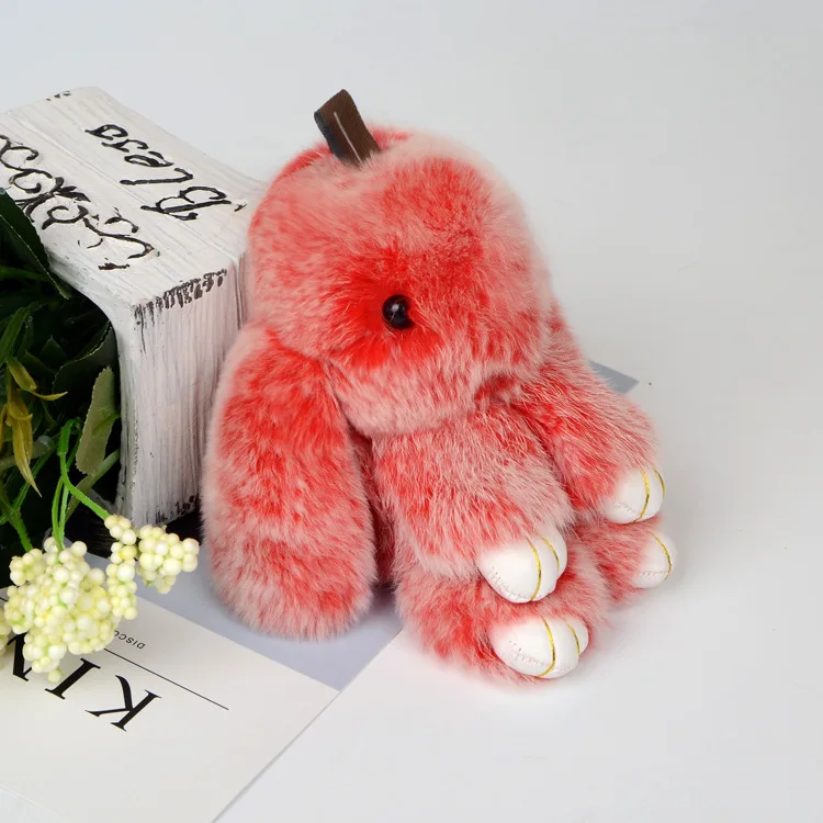 New Mini Plush Real rabbit Fur keychain Soft Toys Cute Fashion Kids Dolls pompom fluffy Charm Baby For Girls Women gift | Игрушки и