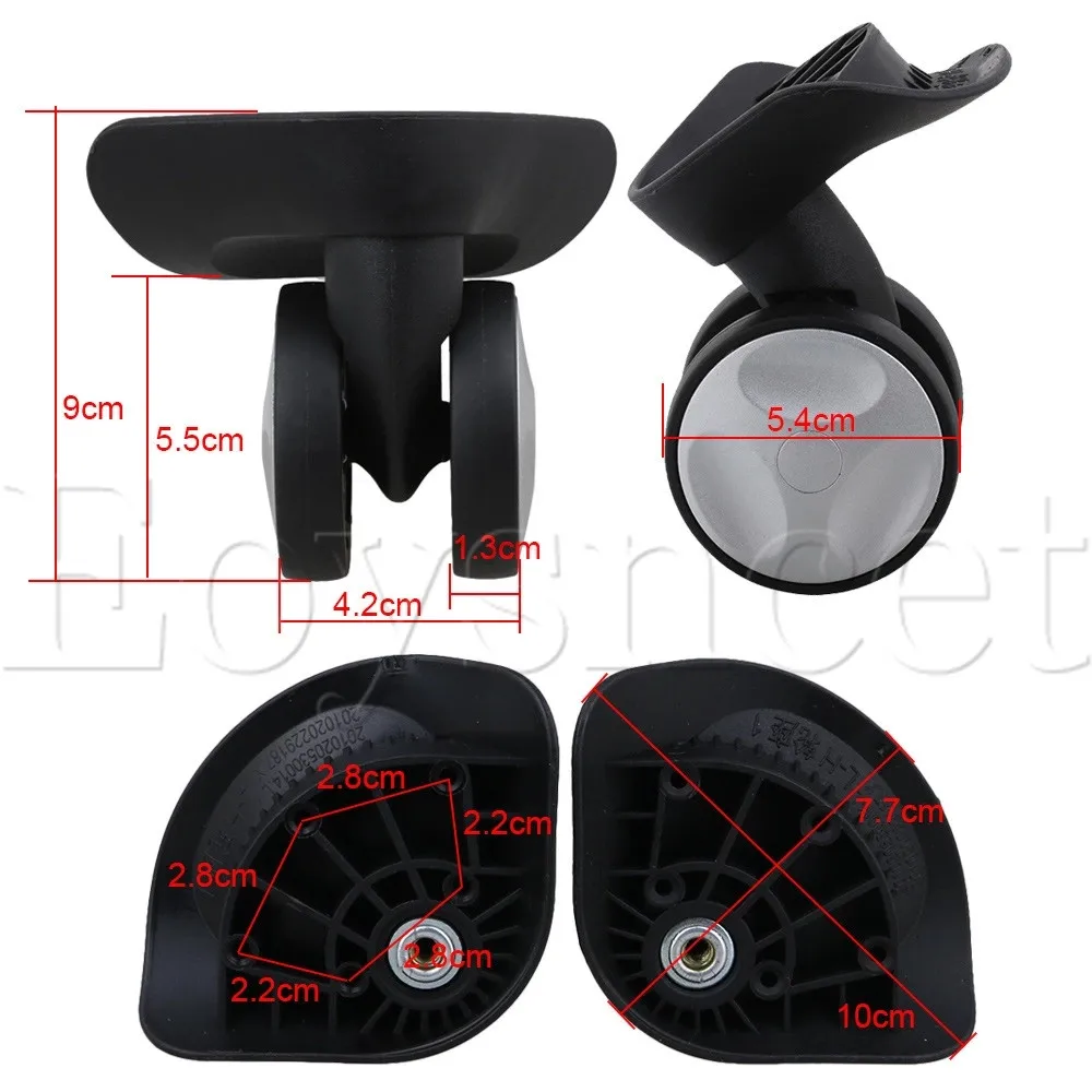 

2 Pieces DIY Wheels Luggage Accessories Left & Right 9x10x5.4cm