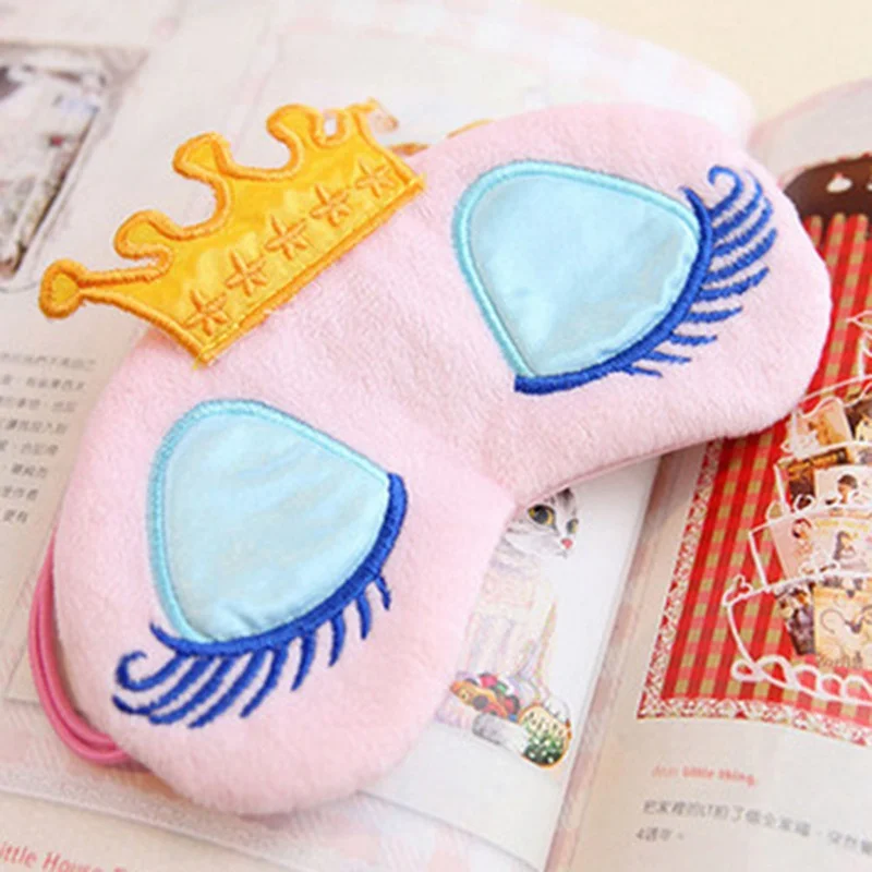 Милая Розовая/синяя маска для сна в виде короны тени век длинная дорожная