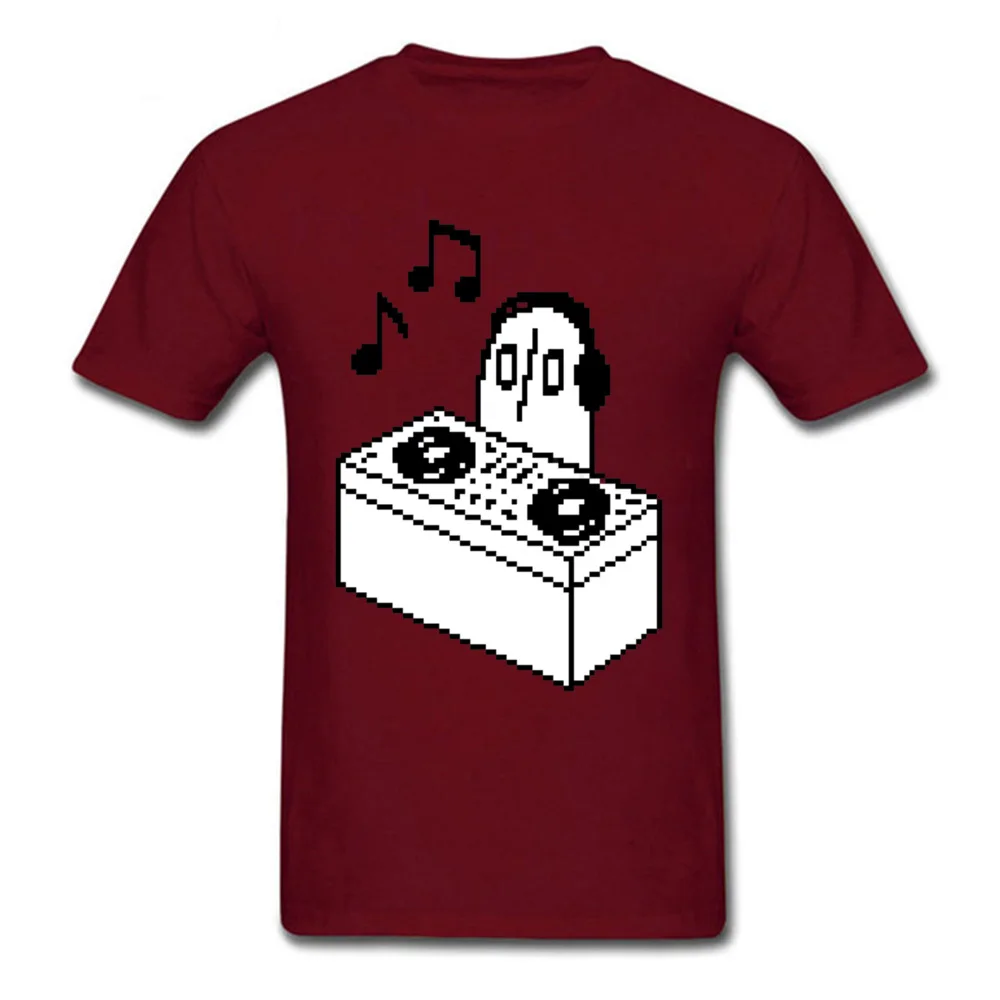 Футболка Napstablook DJ Pixel Arts мужские топы футболки с круглым вырезом Undertale Sans 100% хлопок