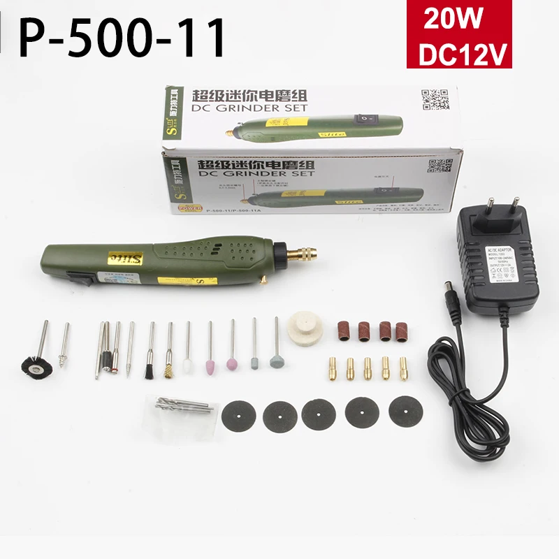 P-500-11 500-8 электрическая шлифовальная ДРЕЛЬ Dremel Стиль Мини гравировальная дрель шлифовальный набор аксессуаров Многофункциональный гравировальный станок мощность T - Цвет: P-500-11