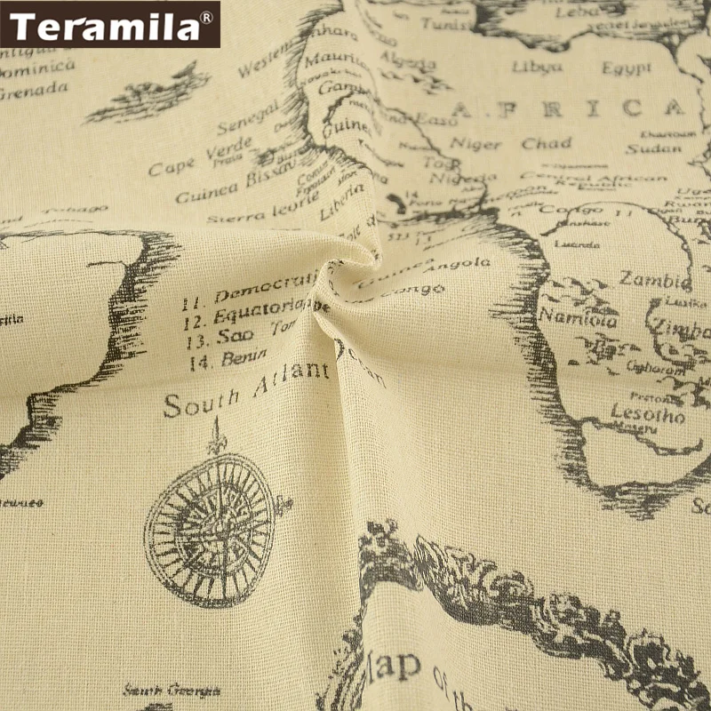 Карта слова Хлопок Льняной Ткани TERAMILA Домашнего Текстиля Швейной Материал Ткань