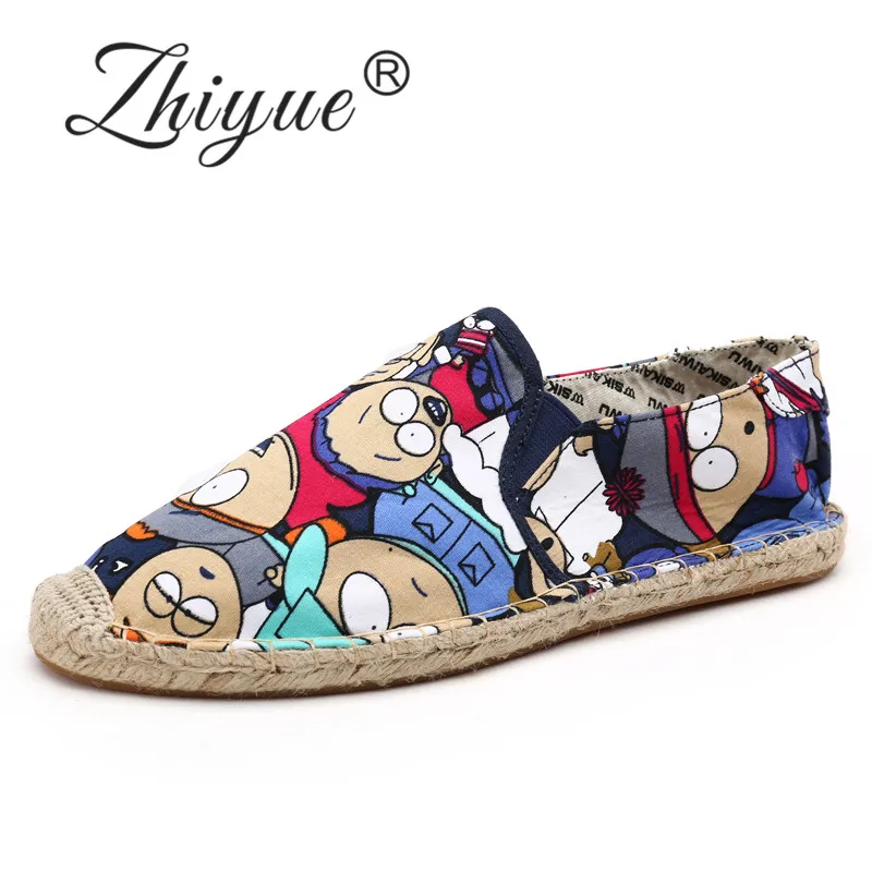 ZHI YUE мужской повседневный хлопчатобумажный Espadrilles Летняя обувь в рыбацком стиле