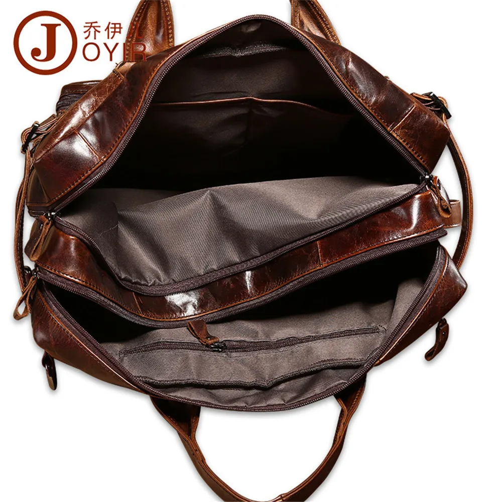 Joyir 2021 Laptop Bag Business Shoulder Wax Oil Genuine Leather Handbag Crossbody Computer Men Travel Bags 9911 | Багаж и сумки
