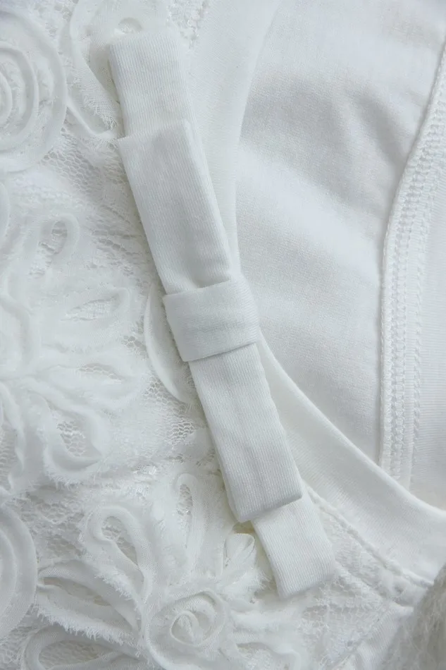 Бесплатная доставка миранда керр сексуальное с бантом аппликации женская белое