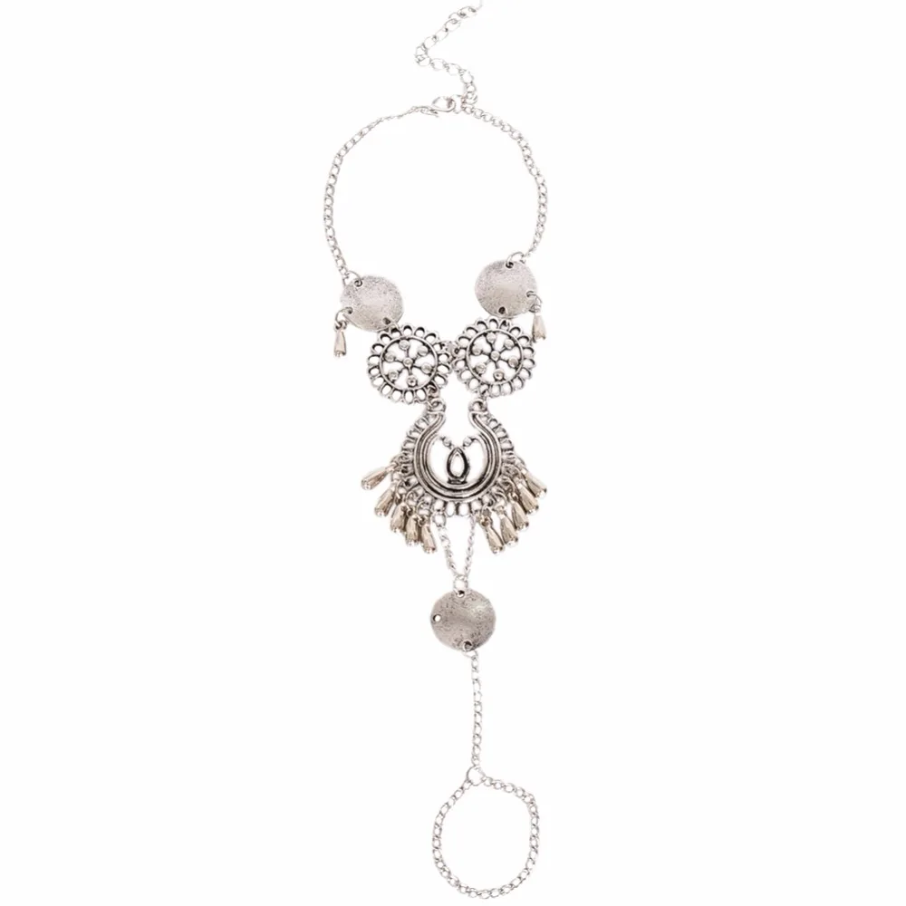 PINKSEE полый цветок звено цепи палец кольца запястье костяшки ювелирные аксессуары