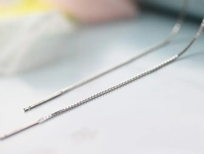 Женские серьги подвески из серебра 100% пробы с цепочкой в коробке|Серьги-подвески|