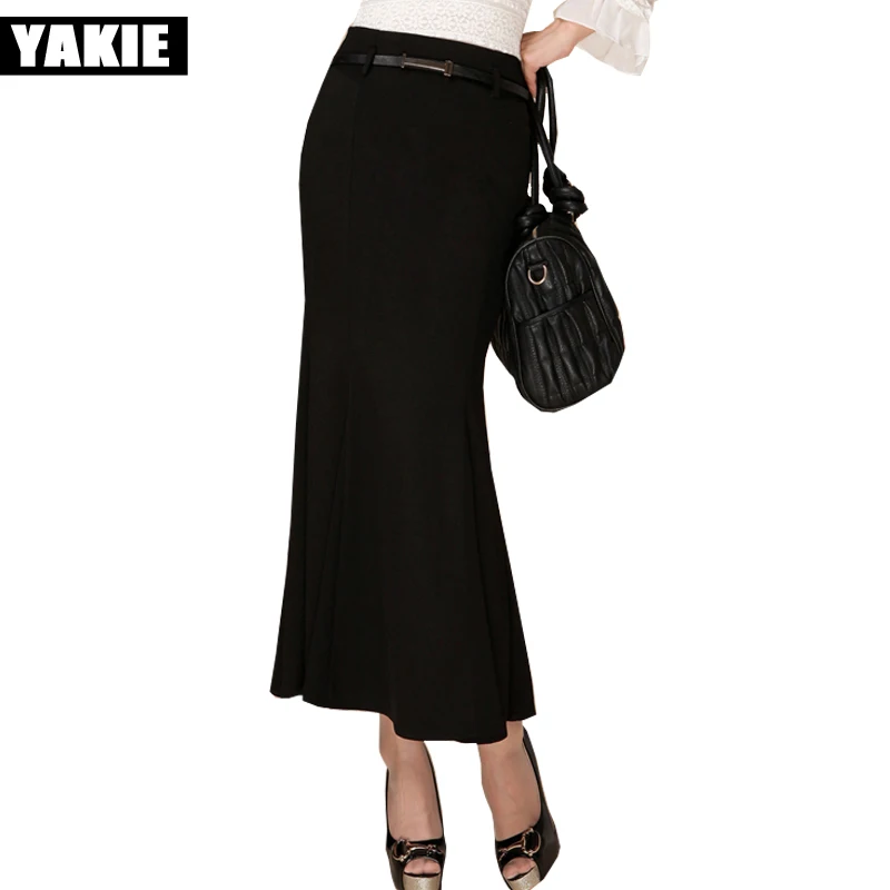 Юбка годе Женская длинная до щиколотки с завышенной талией|long skirt|women long skirtsblack