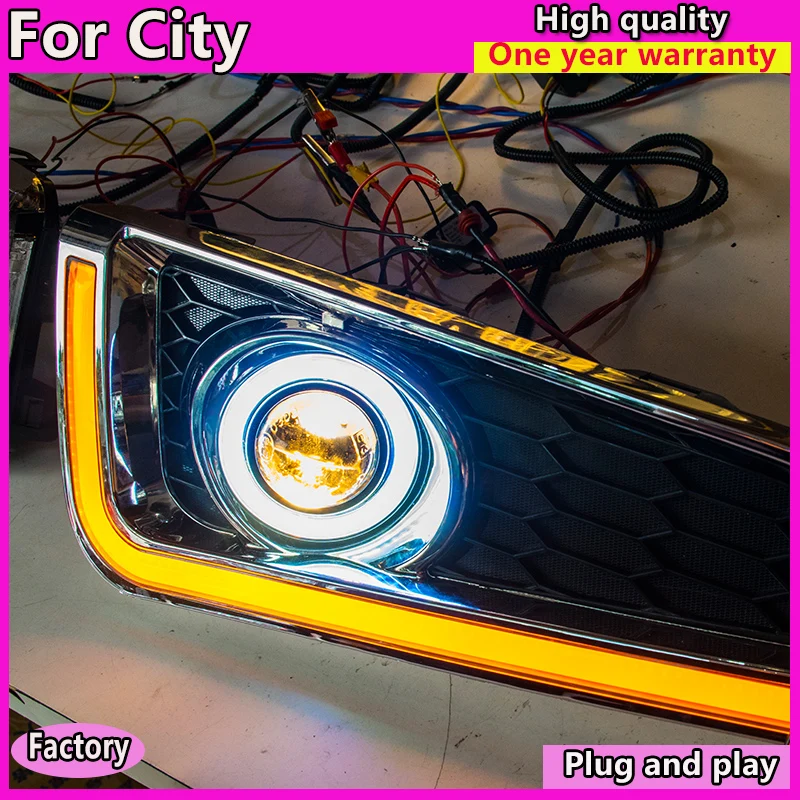 

Car Styling LED Fog Lamp Assembly for Honda city 2015-2019 LED Fog Light Auto LED Fog Lamp + LED DRL