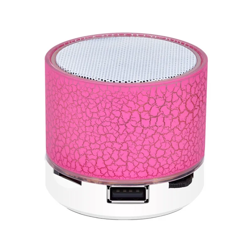 light red Мини Портативный беспроводной Bluetooth громкий динамик трещины светодиодный открытый 3,5 мм динамик с сабвуфером Поддержка TF карты/U диск/AUX USB - Цвет: light red
