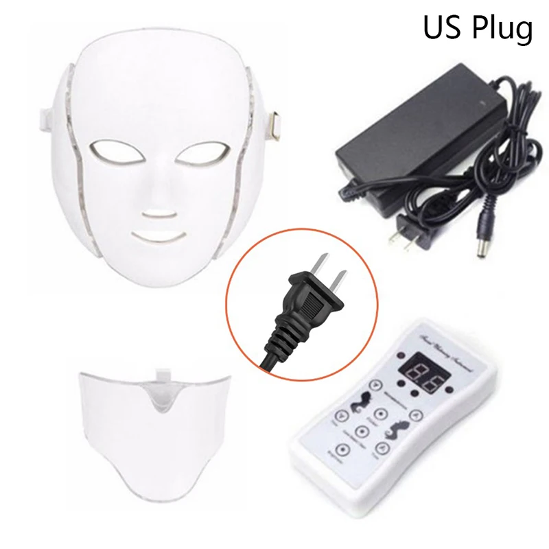 Светодиодная маска для лица 7 цветов световая Фотон затягивает поры кожи