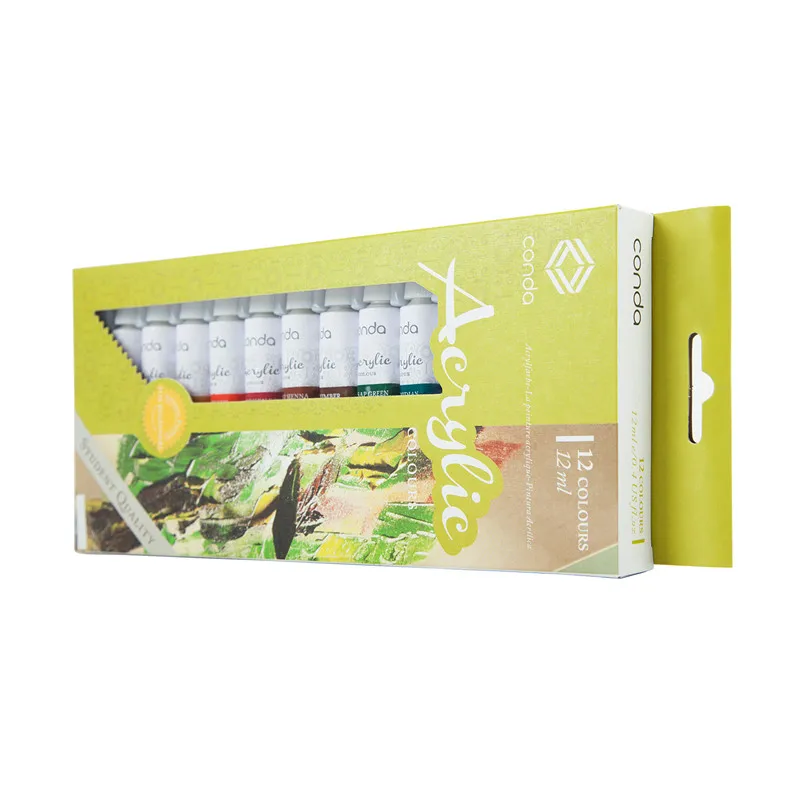 Набор водостойких тюбик акриловой краски CONDA 12 цветов набор из цветного стекла