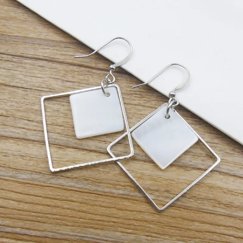 

Shell Drop Earrings Women Minimalist Punk Dangle Earring Brincos Geometric Bijoux pendientes mujer Fashion Jewelry