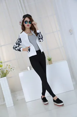 Retro pattern was thin sleeve casual fashion jacket baseball uniform jacket263 | Женская одежда
