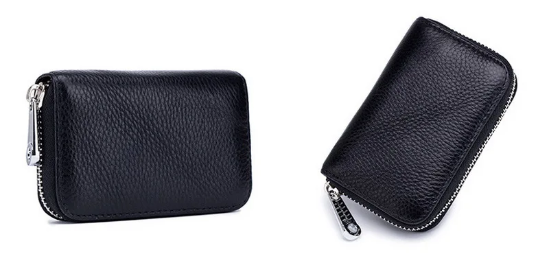 FUNMARDI Genuine Leather Card Wallets Women Business RFID Credit Card Bag Men Small Wallet Leather Lady Travel Card Bag WLHB1999