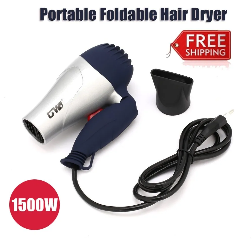 1500W Foldable Hair Blower Collecting Nozzle 220V EU Plug Hair Dryer For Traveller Household Electric Hair Dryer GW- 555 3Gear