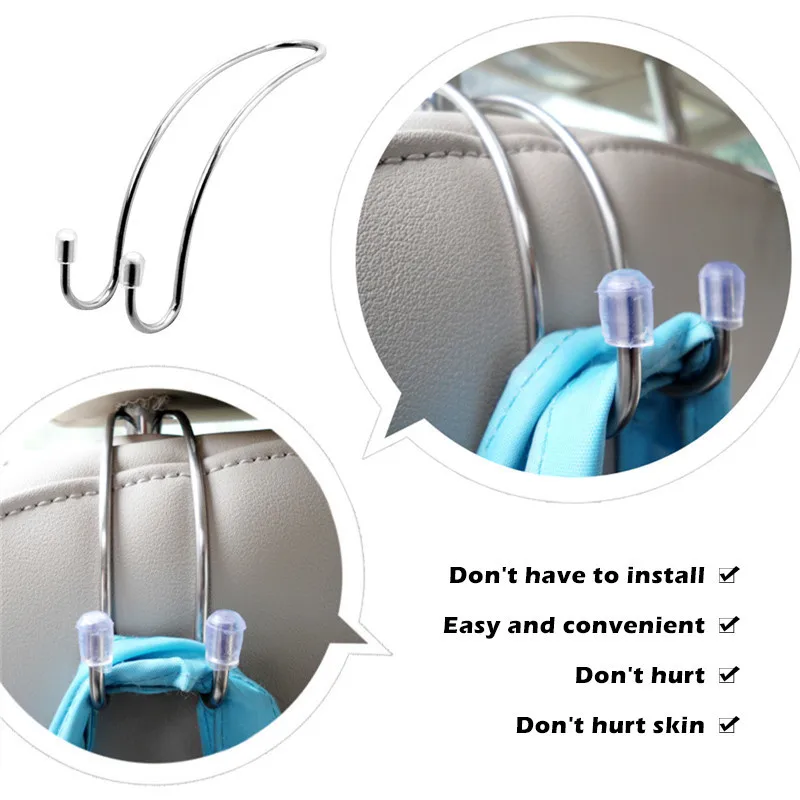 1 шт. автомобильные крючки спинки сиденья органайзер для багажника металлические