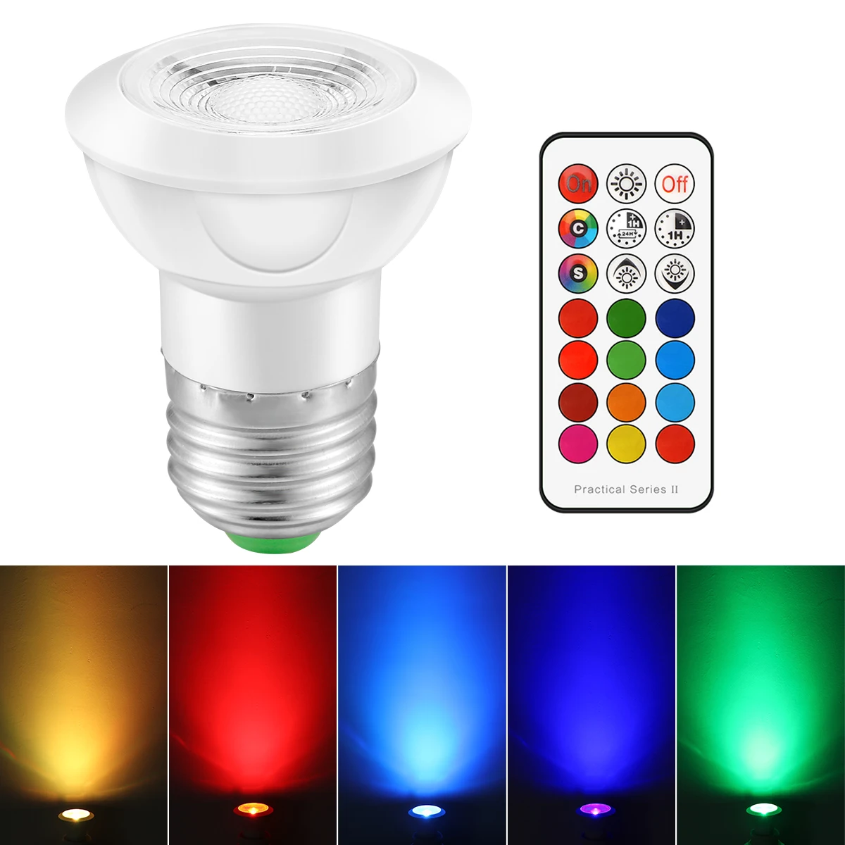 3 Вт 16 цветов E27 G10 LED RGB Волшебная точечная лампа беспроводной пульт