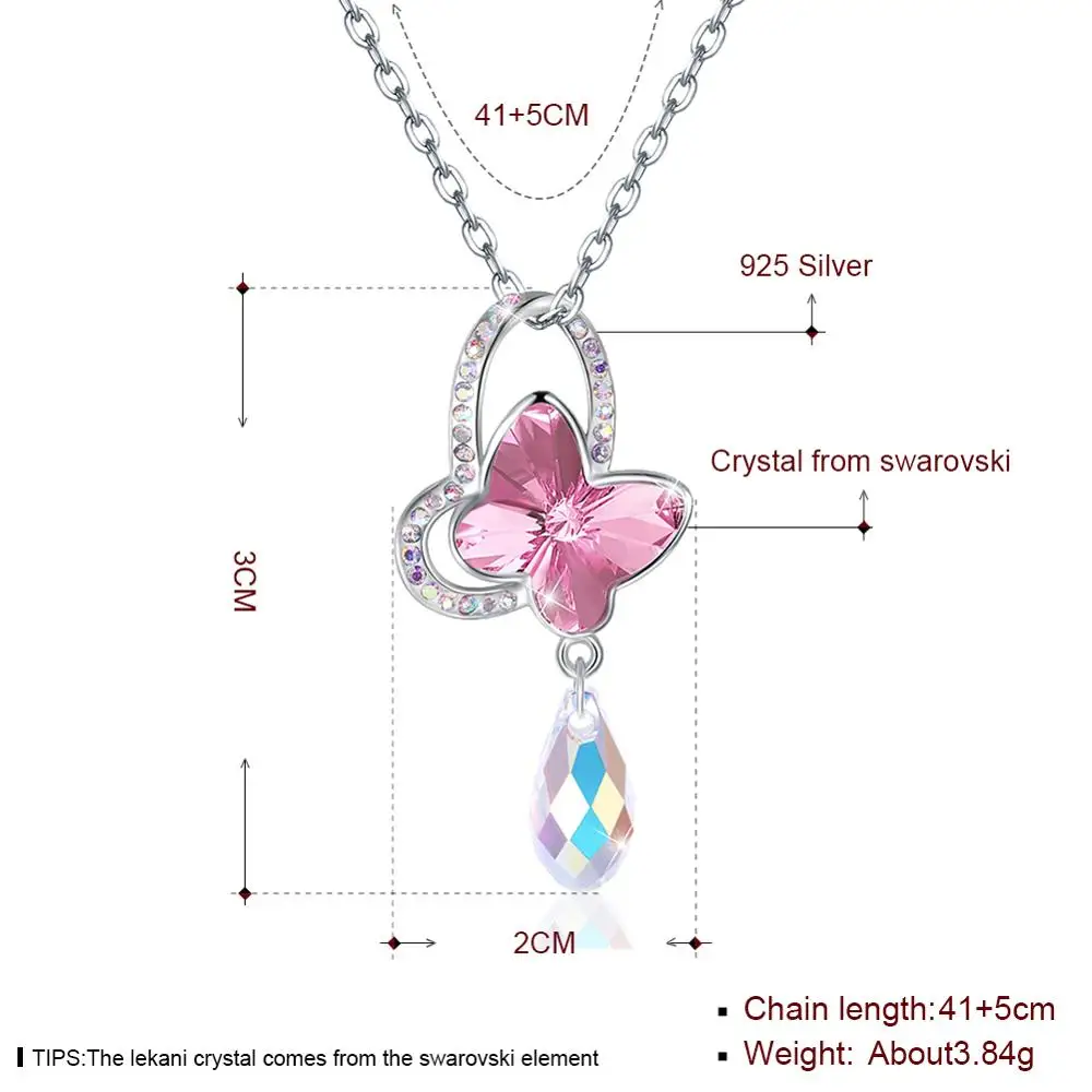 Ожерелье из стерлингового серебра с кристаллами Swarovski SVN273