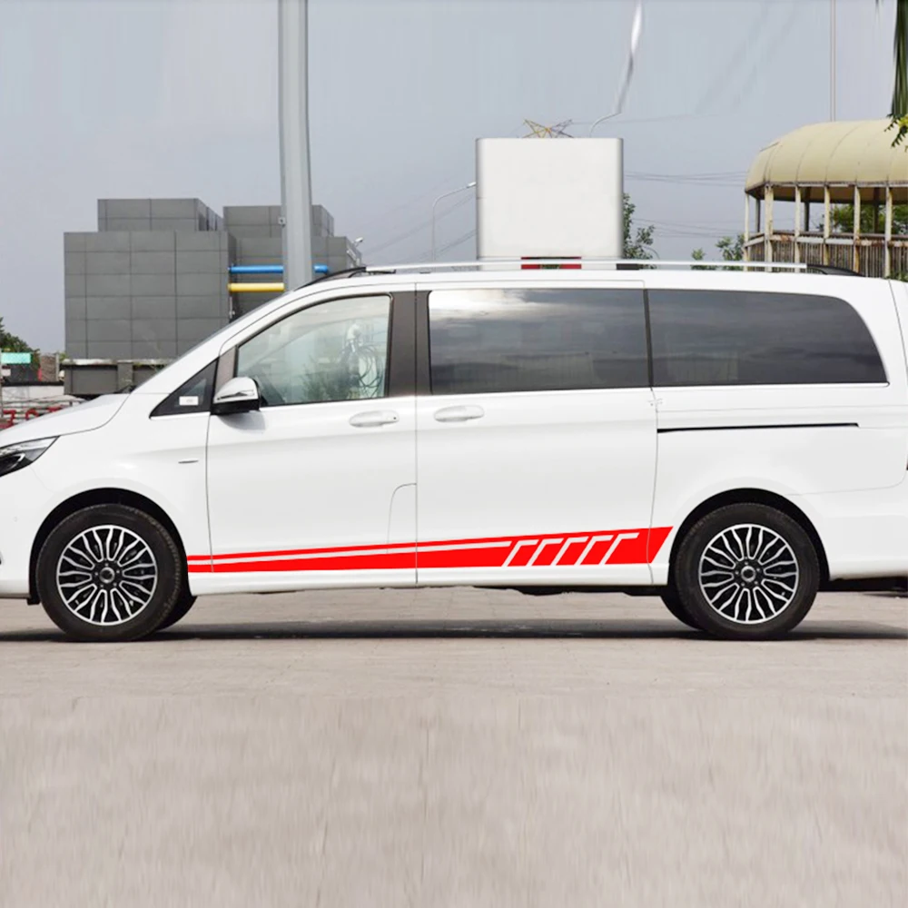 Для Mercedes C Class Vito Viano двери боковые полосы юбка кузова наклейки авто Спорт Стайлинг графика винил 2 шт.(L+ R