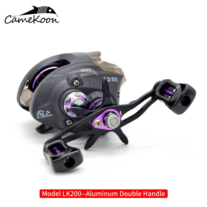 LK200 CAMEKOON VIKING Baitcasting Fishing Reel 6KG Max Drag 12+1 Bearings 6.3:1 Smooth Low Profile Baitcaster Reel - Цвет: LK200