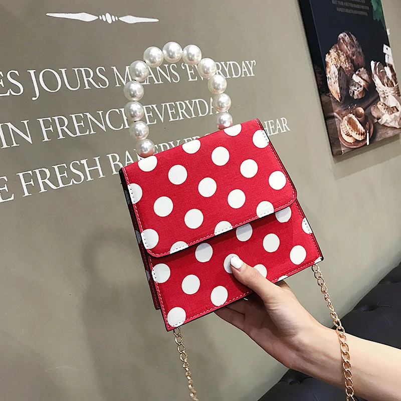 Женская сумка мессенджер FuAhaLu разноцветная мини на плечо с волнистой цепочкой и