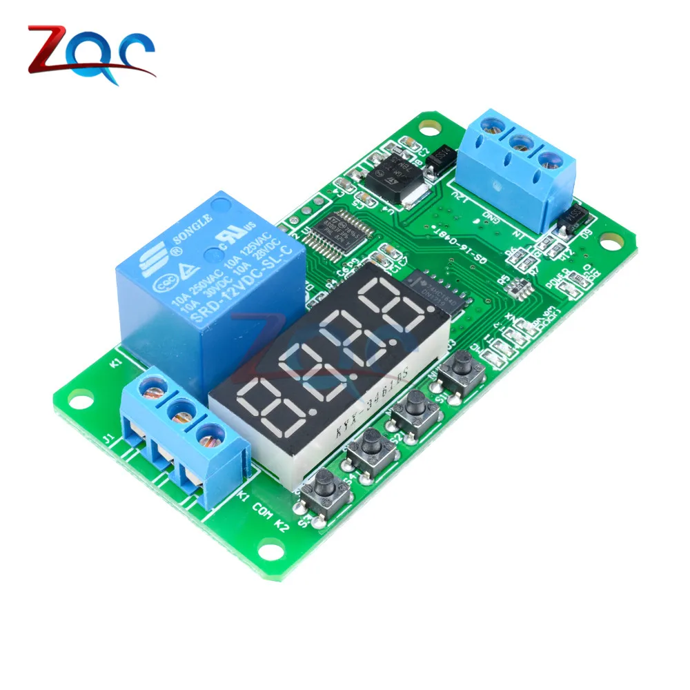 DC 5V /DC 12V 1 CH светодиодный цифровой дисплей Многофункциональное реле задержки