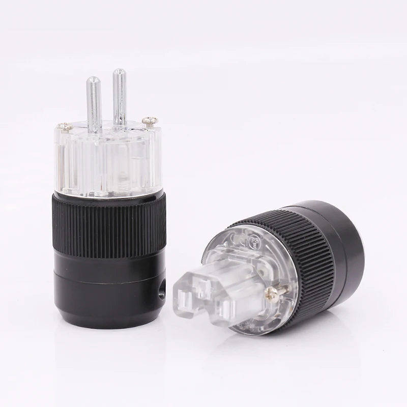 

1 Pair Unprinted Rhodium Plated Schuko Power Connector Audiophile DIY Mains Power cord Plug hifi